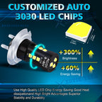 LED Headlight High Beam Bulbs 2pcs for Audi A3 A4 A5 A6 Q5 Q7 TT (2010-2016)
