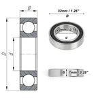 Deep Groove Ball Bearing 6804DD for Scooter Skateboard (20x32x7mm)