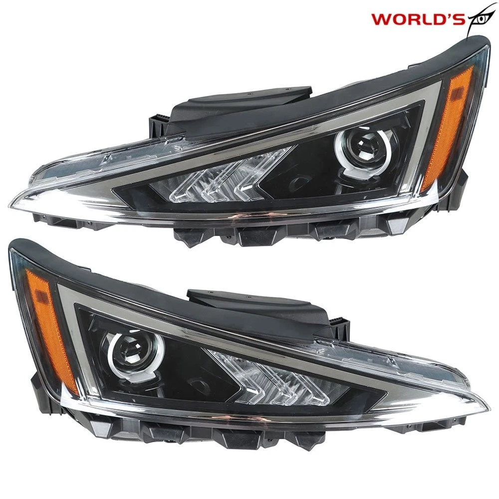 Set of 2 Headlights for Hyundai Elantra (2019–2020) Black Housing