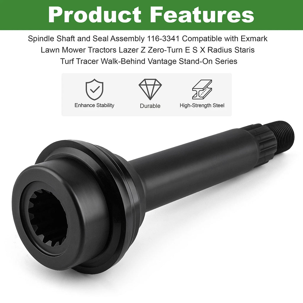 Spindle Shaft and Seal for Exmark Lazer Z Radius (2000–2023) 116-3341