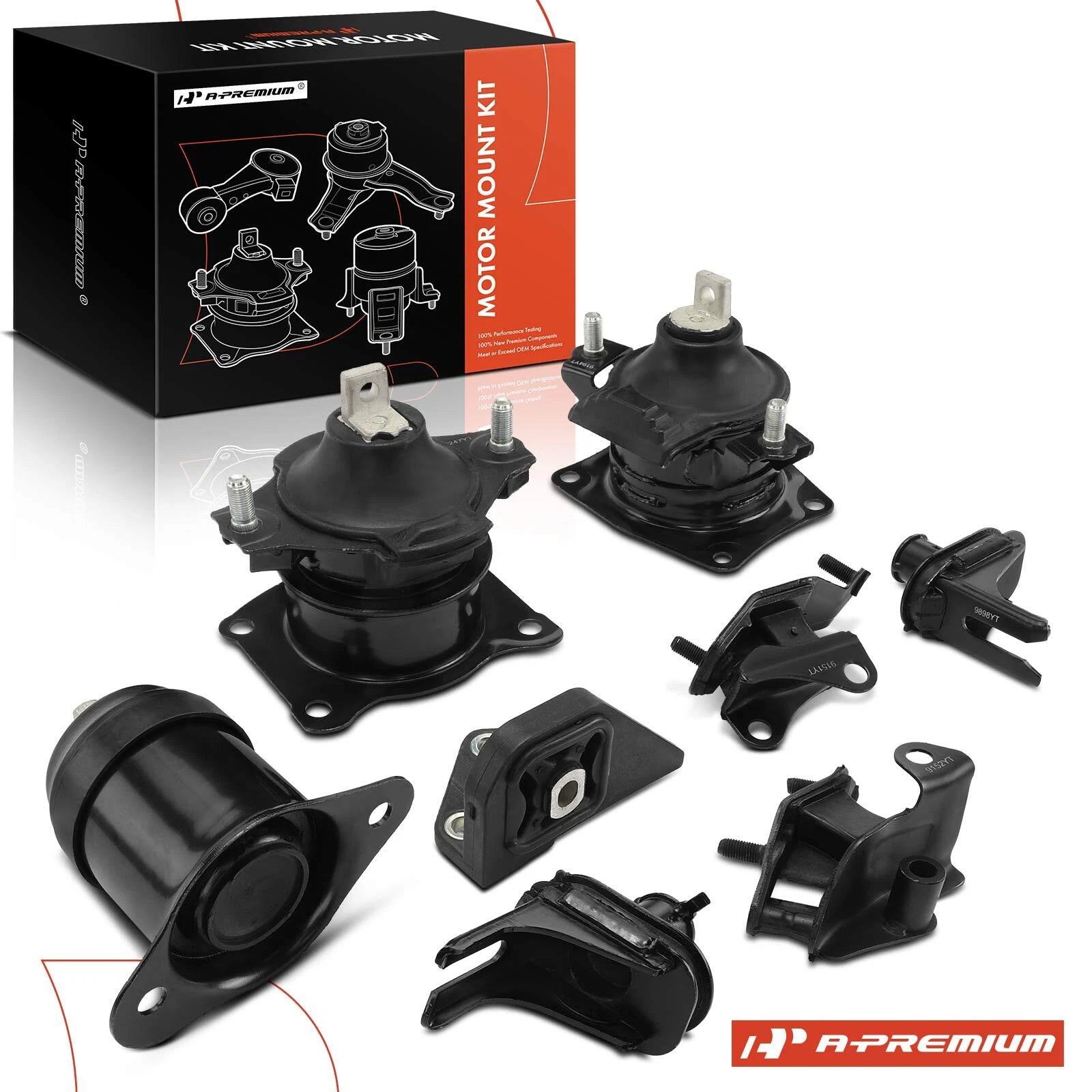 8x Engine Motor & Transmission Mount for Honda Accord (2003–2007)