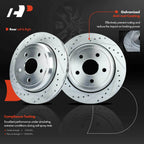 Set of 8 Rear Drilled Brake Rotors, Pads & Calipers for Jeep Grand Cherokee