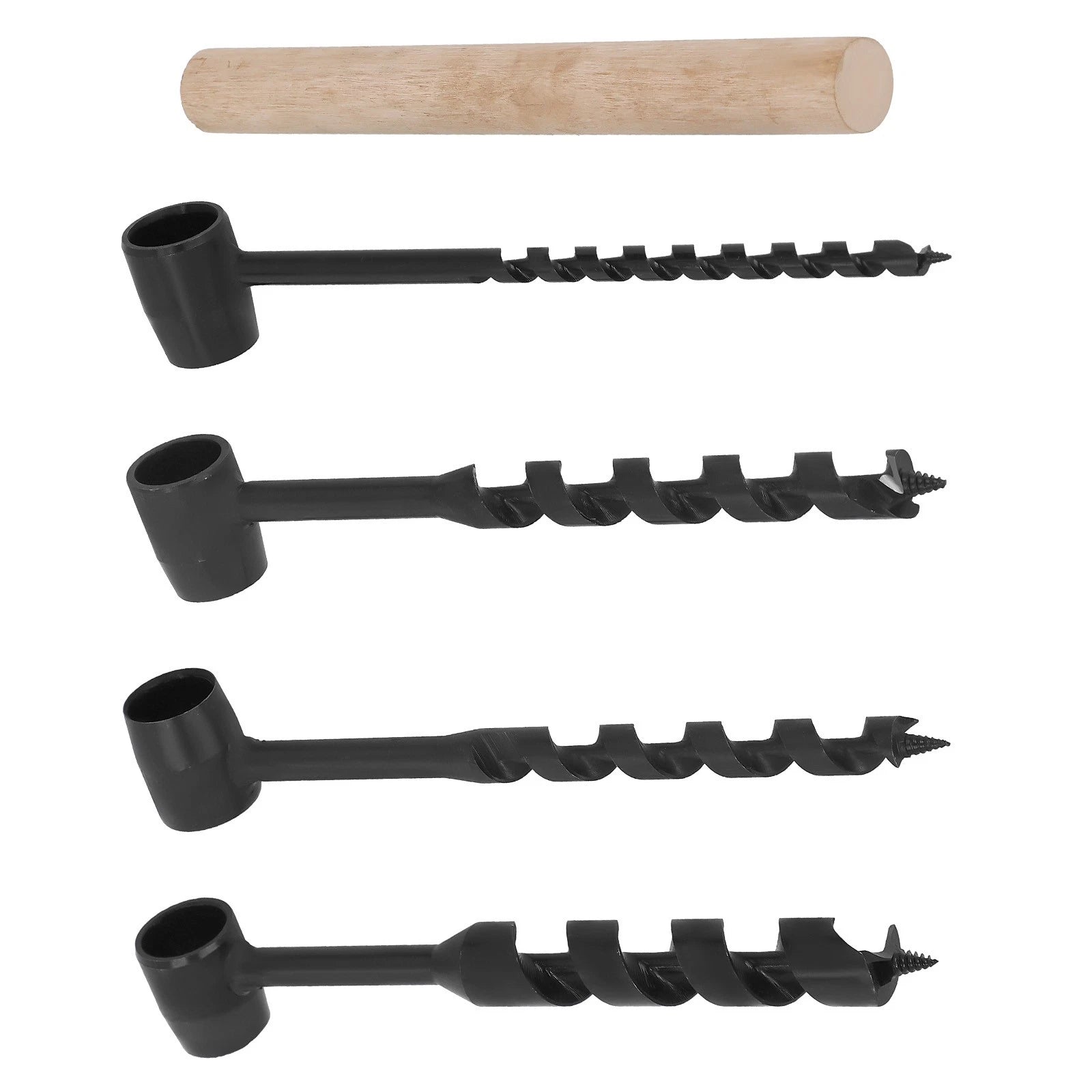Set of 4 Hand Auger Wood Drill Bits for Camping Gear