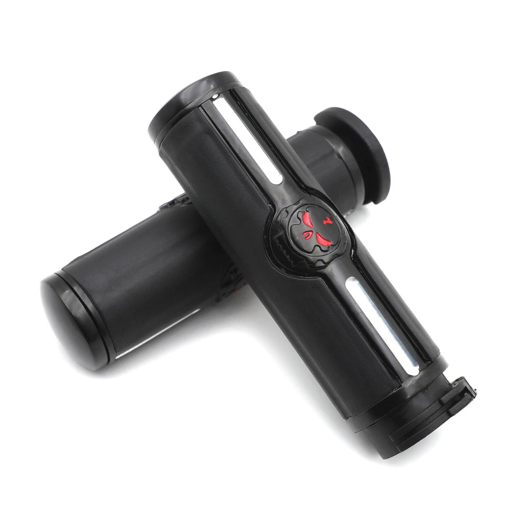 1" 25mm Black Skull Hand Grips for Harley Davidson (Custom, Dyna, Softail, Touring)