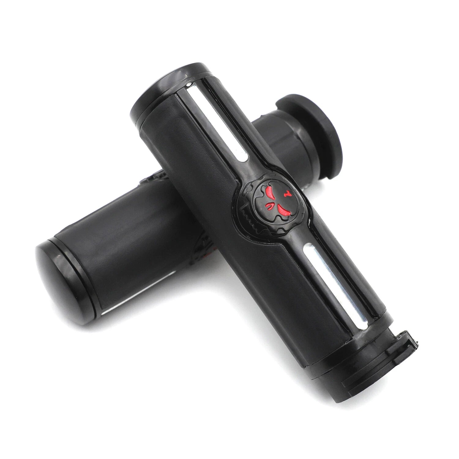 1" 25mm Black Skull Hand Grips for Harley Davidson (Custom, Dyna, Softail, Touring)