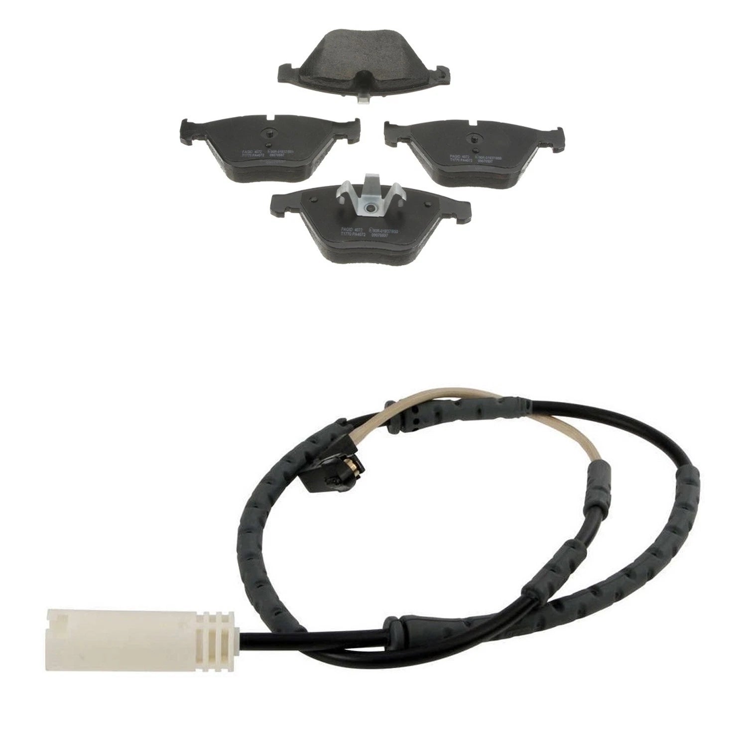 Hella Front Low-Met Disc Brake Pad Set w/Sensor for BMW E90 E91 E92 (2007–2013)