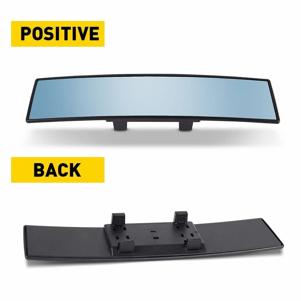 Set of 2 Blue 300MM Convex Clip-On Rear View Mirrors Universal