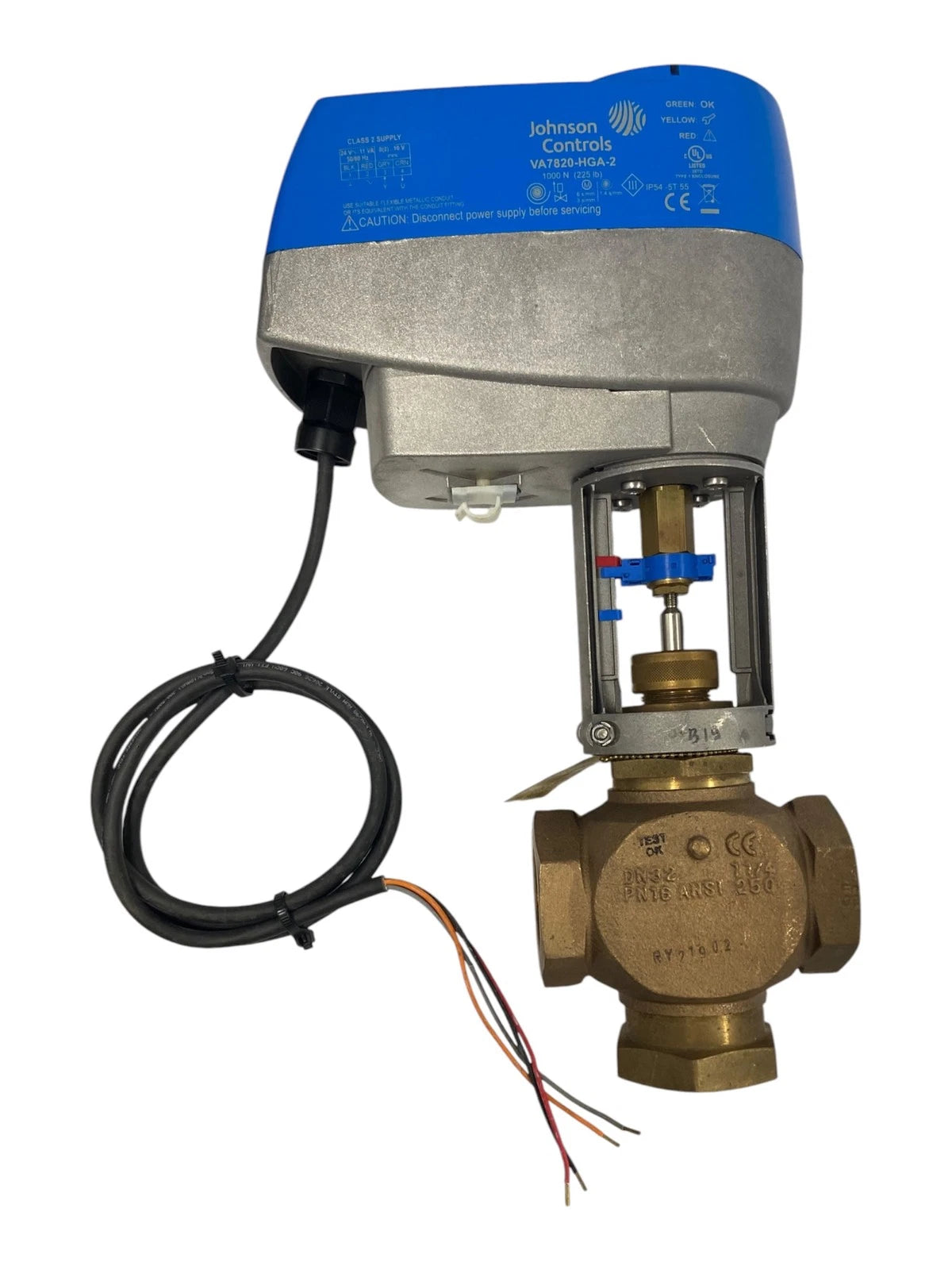Johnson Brass Globe Valve 1 1/4" Three-Way Mixing for Electric Actuators