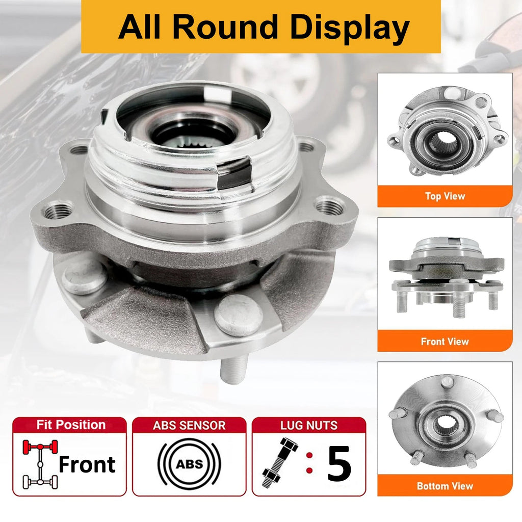 Pair Front Wheel Bearing Hubs for INFINITI Q40 (2015) & Q50 (2014–2023)