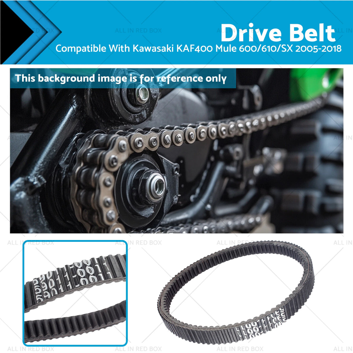 Drive Belt 59011-0011 for Kawasaki KAF400 Mule 600/610/SX (2005–2018)