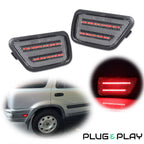Set of 2 Clear Red LED Side Marker Lights for Honda CR-V (1997–2001)
