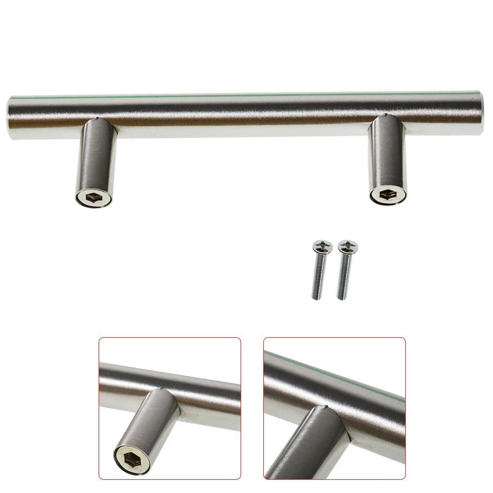 Set of 20 Stainless Steel T Bar Pulls for Kitchen Cabinets and Drawers