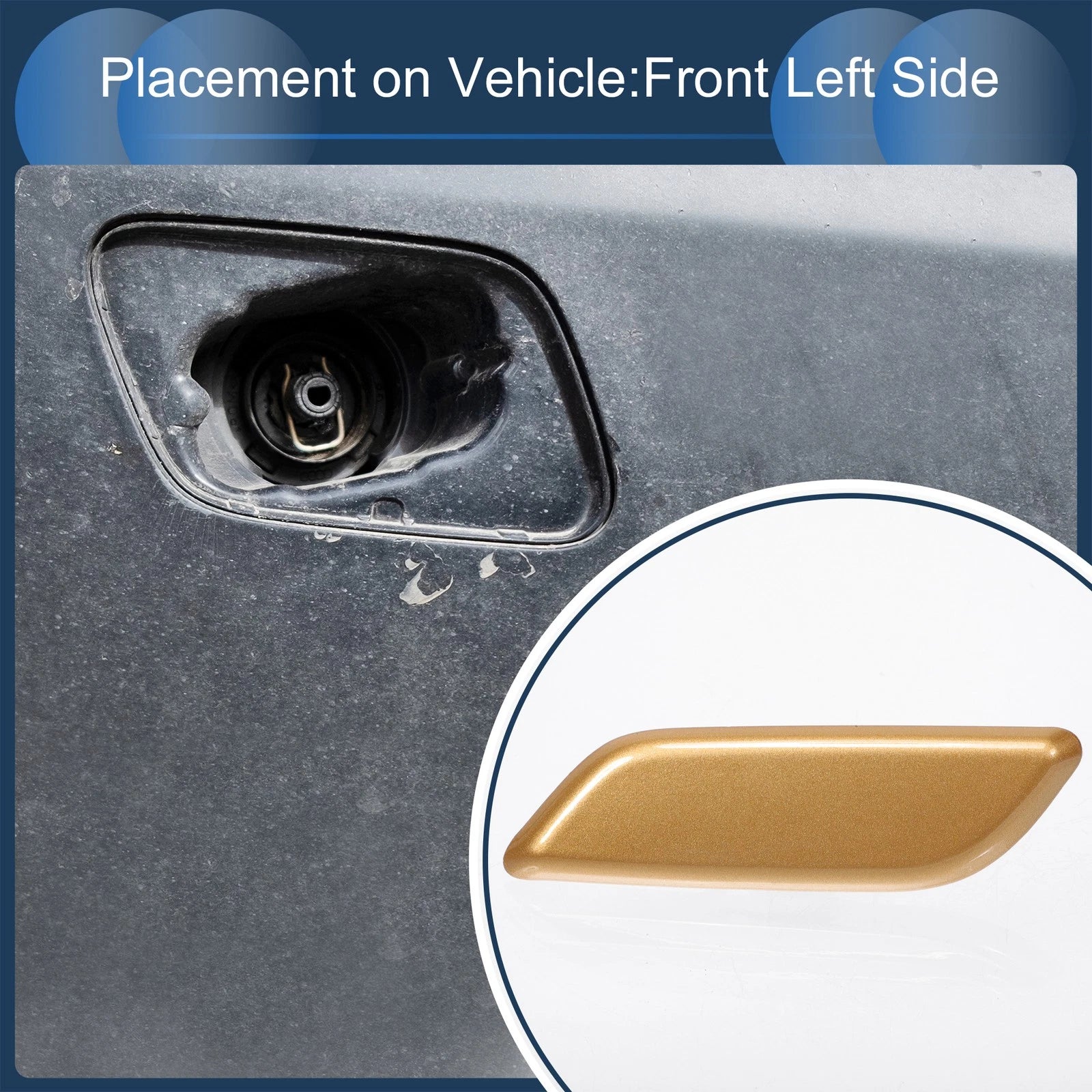 Front Left Washer Nozzle Cover Cap for Honda Accord VIII (2011–2013) Gold Tone
