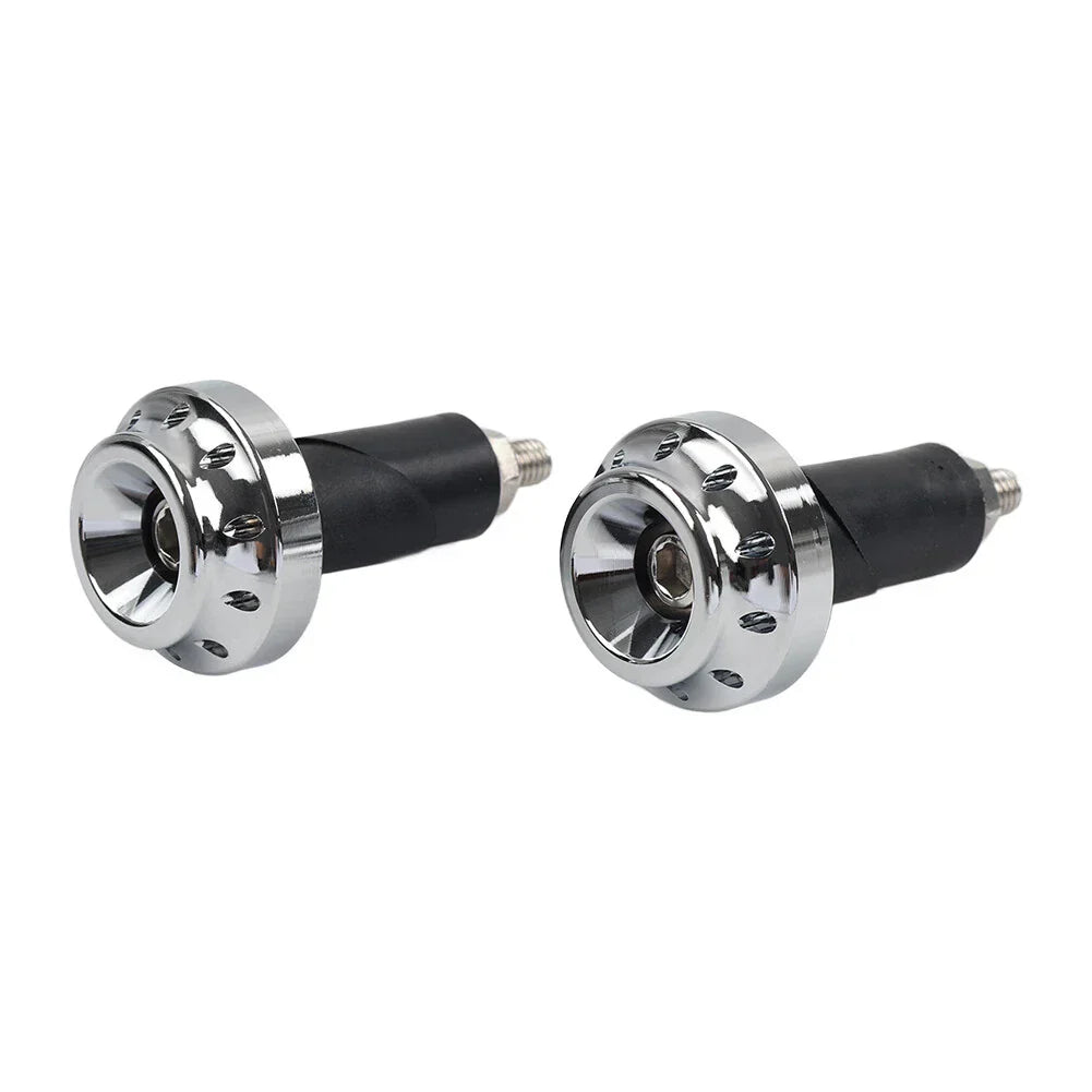 Chrome Motorcycle 7/8'' 1'' Handlebar Grips & End Cap for Make & Model
