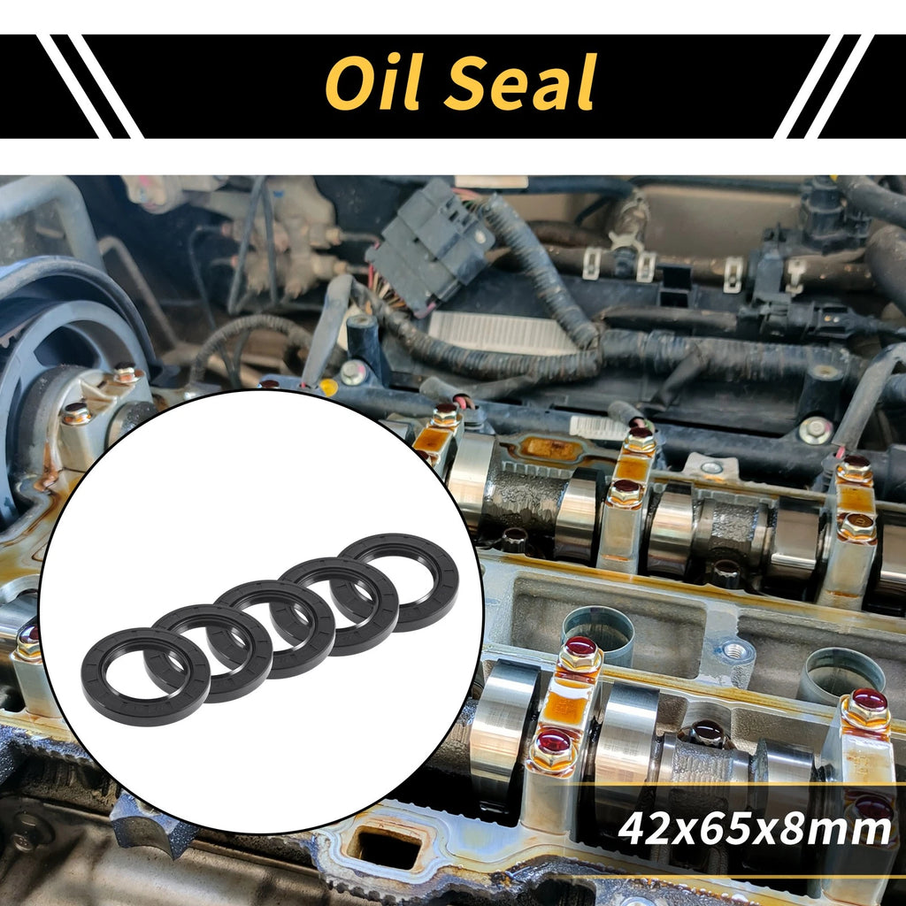 Set of 5 Oil Seal Rotary Shaft Seal NBR Rubber 42x65x8mm