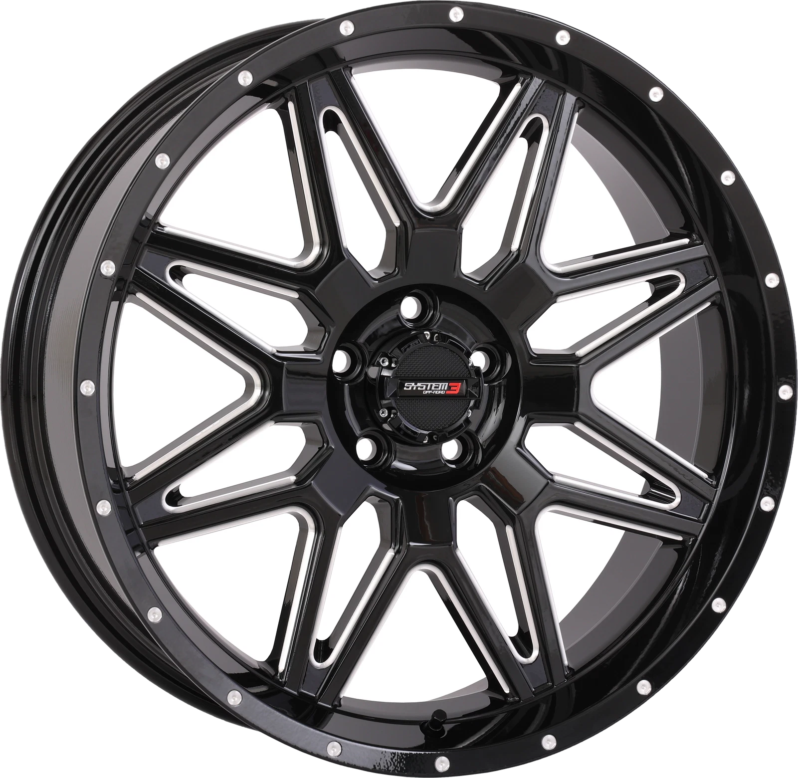 Set of 4 System 3 St7 Wheels 20x7 4+3 +10mm Offset for ATV/UTV