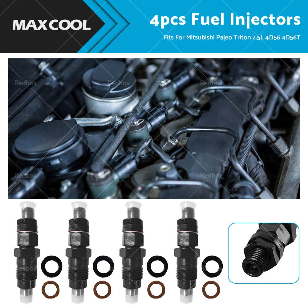 Set of 4 Diesel Fuel Injectors for Mitsubishi Pajero Triton 2.5L 4D56 4D56T