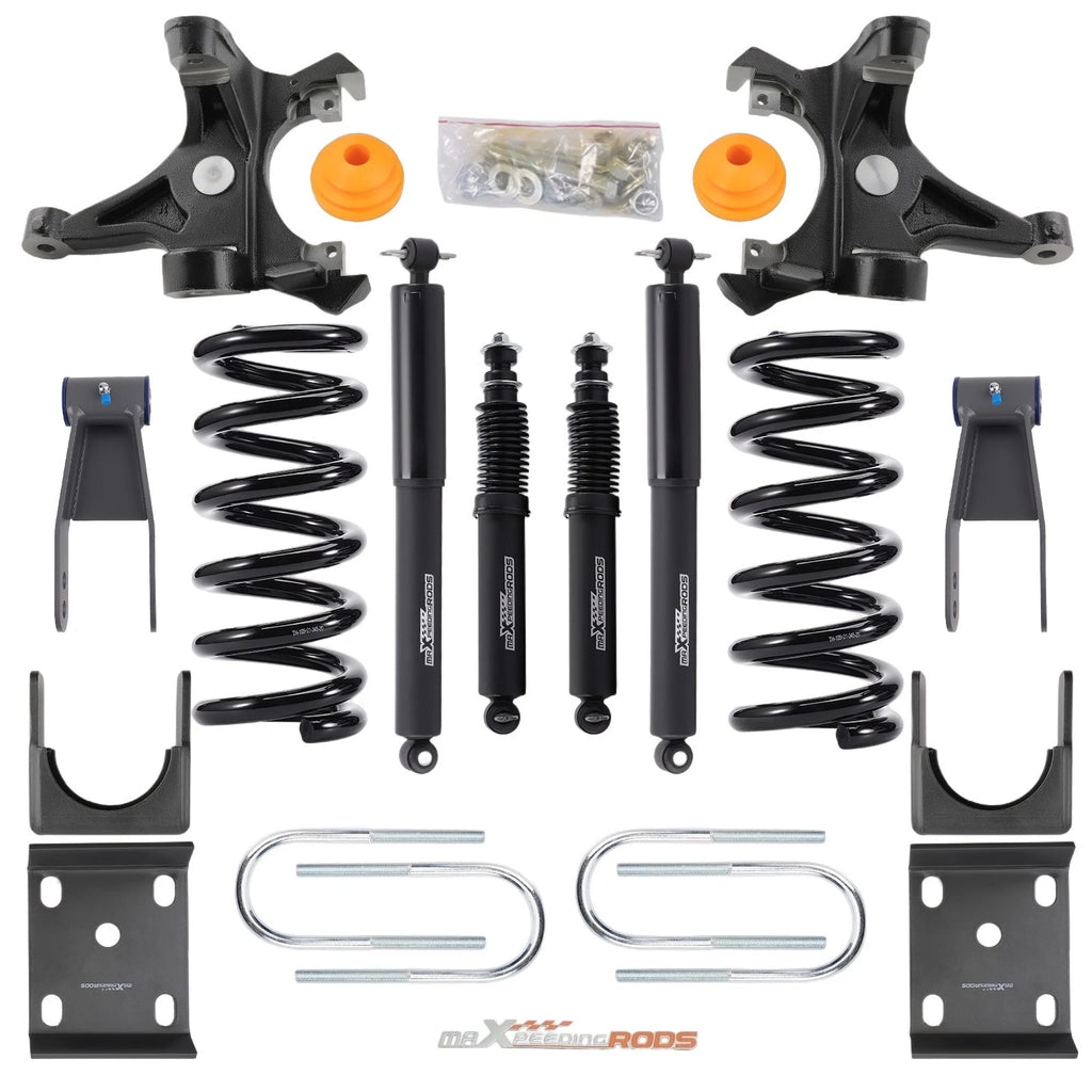 5" Lowering Kit with Shocks & Spindles for Chevy GMC Truck (1988–1998)