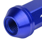 20 Pcs J2 7075 Forged Aluminum M12x1.25 Knurled Lug Nuts with Adapter Blue