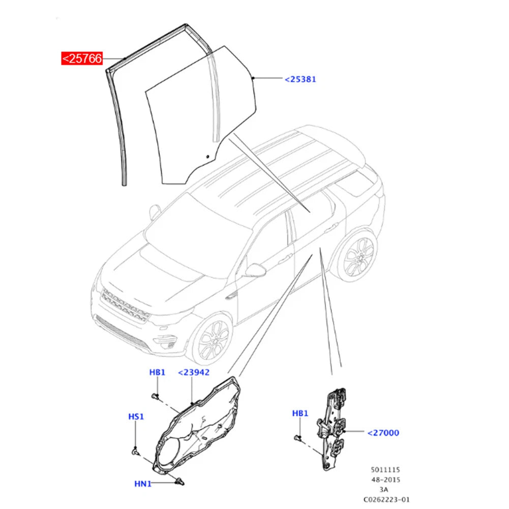 Door Glass Run Channel for Land Rover Discovery Sport (2015–2023)