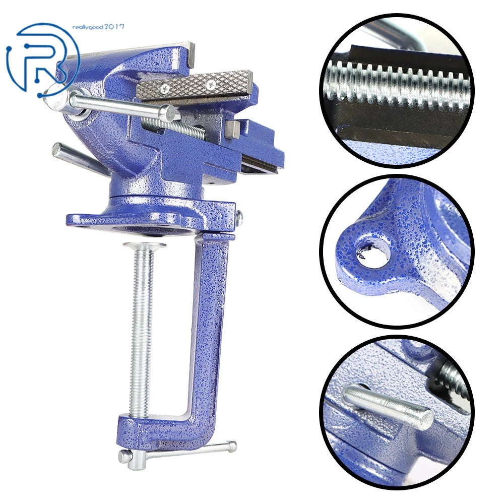 2X Multi-Functional Portable 360° Swivel Base Bench Vise for Workbench
