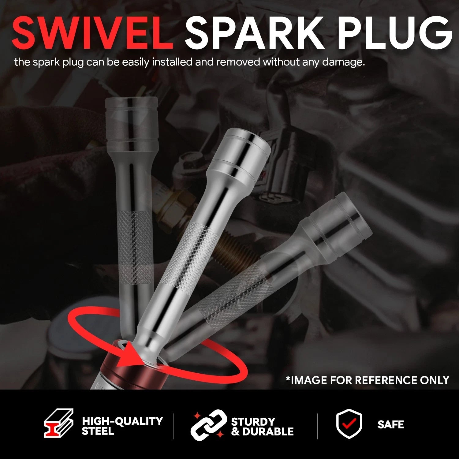 16MM Socket for Ratchet 3/8" Drive (Magnetic, Vanadium Steel)