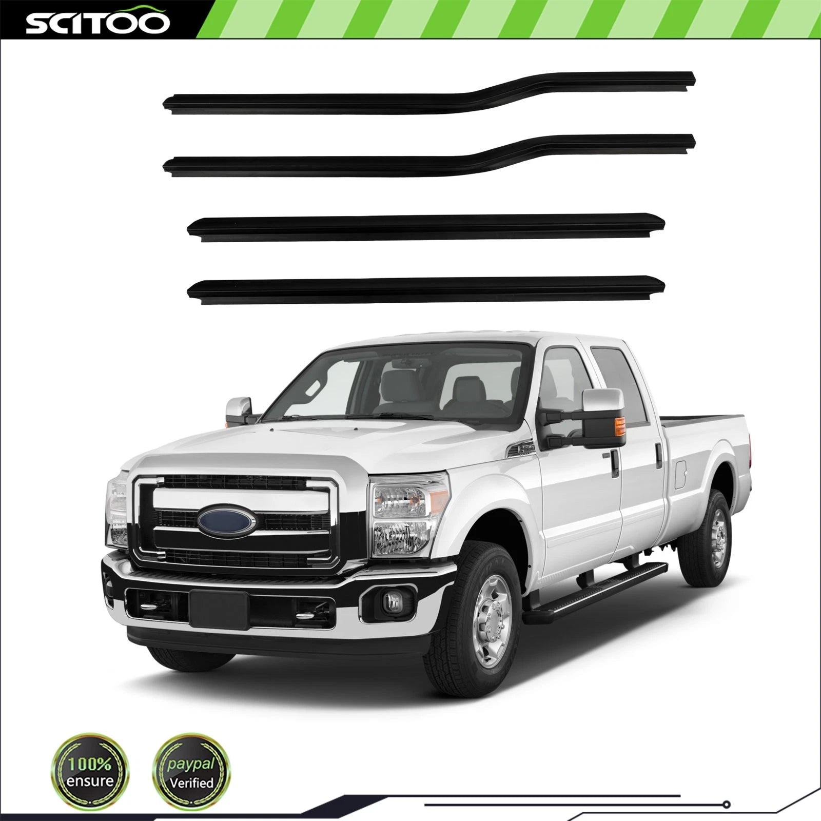 Window Scraper Seal Belt Weatherstrip for Ford F450 Super Duty (2000–2015)