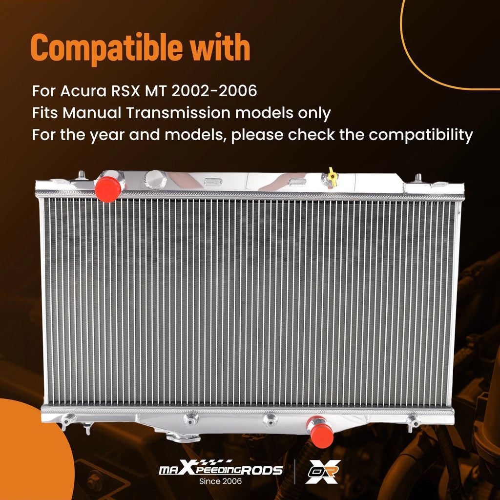 Aluminum Radiator for Acura RSX (2002–2006) 2 Row Downflow