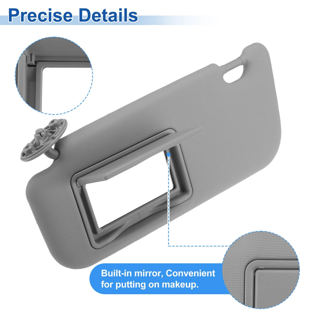 Left Side Sun Visor for Toyota Corolla (2014–2018) Replace No. 7432002B21 Gray