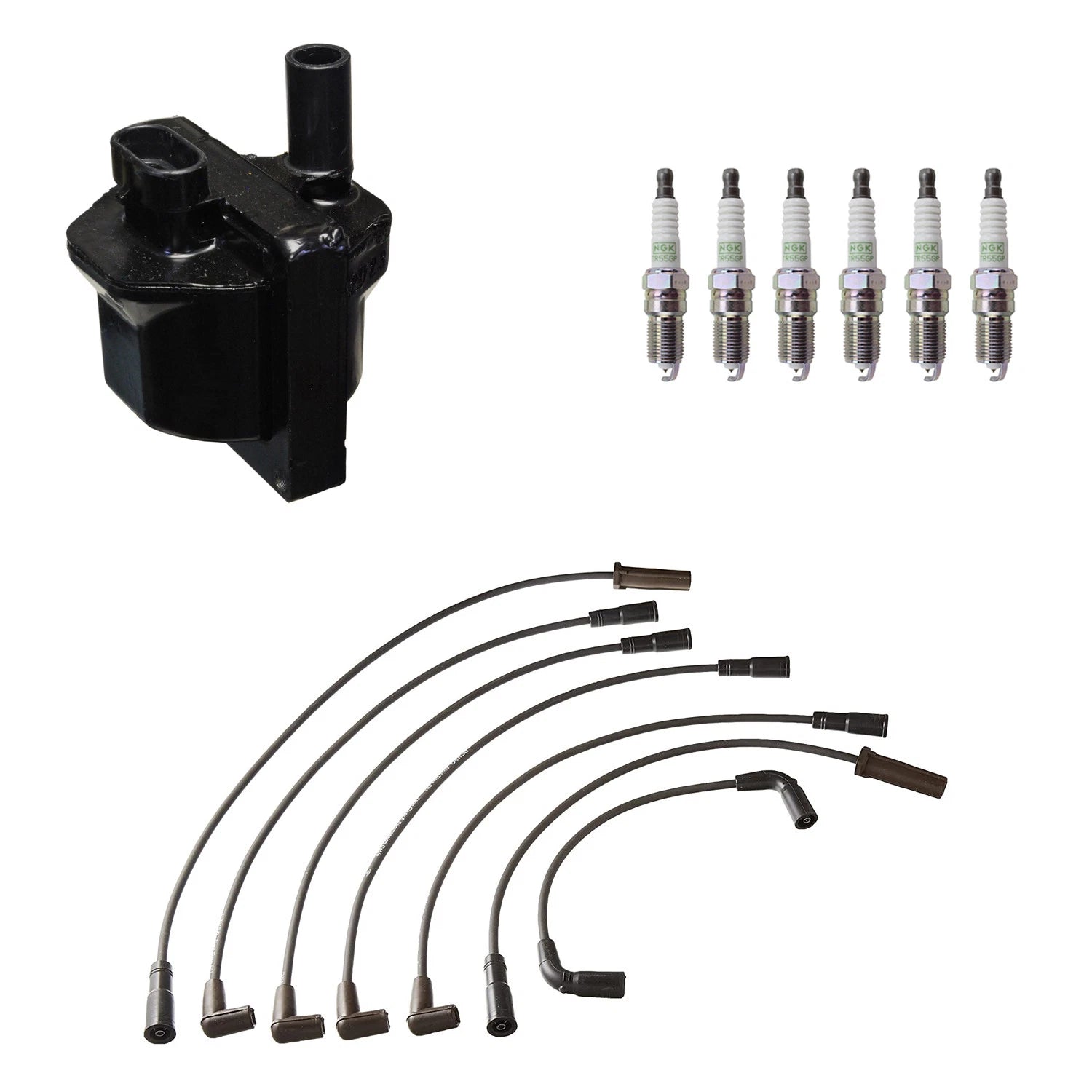 Set of 6 Denso Ignition Coil Wires & NGK Platinum Spark Plugs for Astro Blazer S10 V6 (1995–2005)