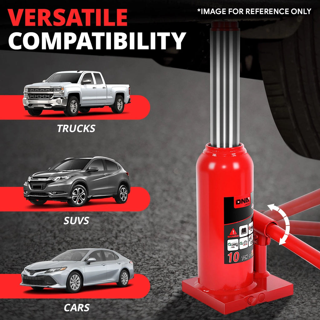 17.3" Manual Hydraulic Bottle Jack for Automotive Repair (10 Tons)