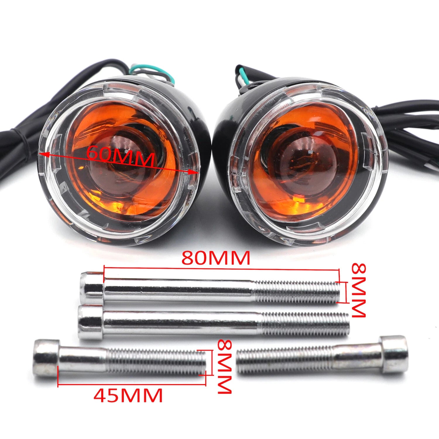 Clear Lens Rear Turn Signal Light Indicator for Harley XL883 FLSB FXST FLDE FLHC (2014–2023)