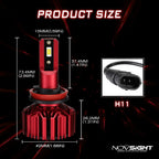 H11 LED Headlight Bulbs 2X 60W 10000LM Kit High Low Beam 6000K