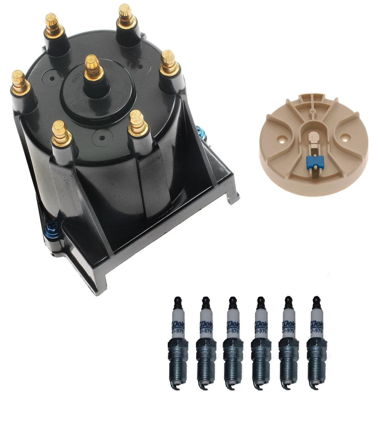 Distributor Rotor Cap & Spark Plugs Kit for GMC Savana 1500 2500 (1996–2023)