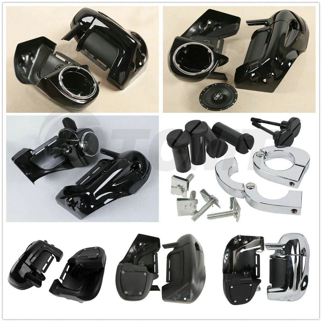 Lower vented fairings with 6.5" speakers box pods for Harley FLHT (1989–2013)
