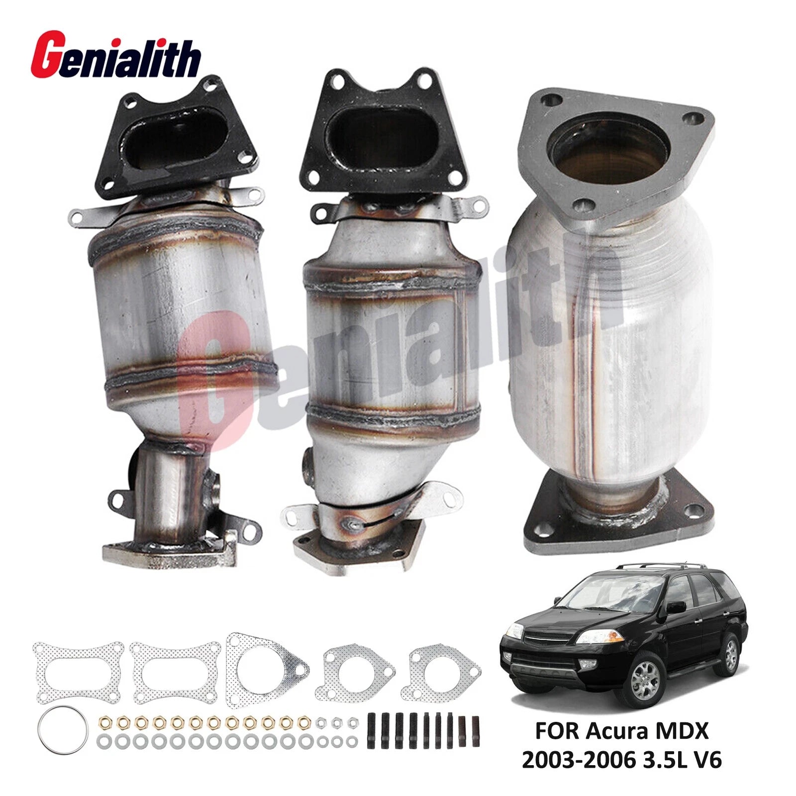 Set of 2 Front Rear Catalytic Converters for Acura MDX (2003–2006)