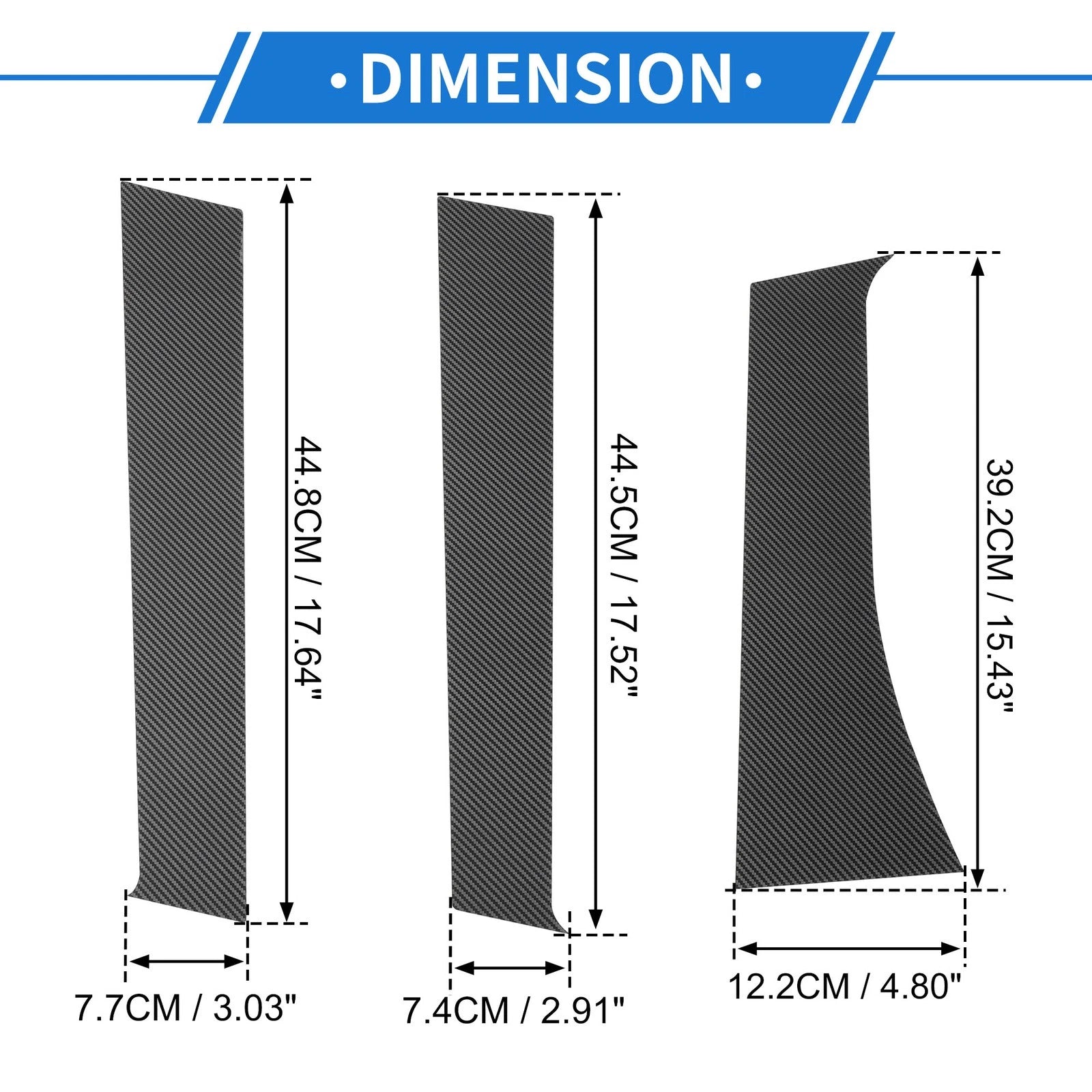 6 Pcs Door Pillar Window Trim for Mitsubishi Xpander (2018–2023) Carbon Fiber