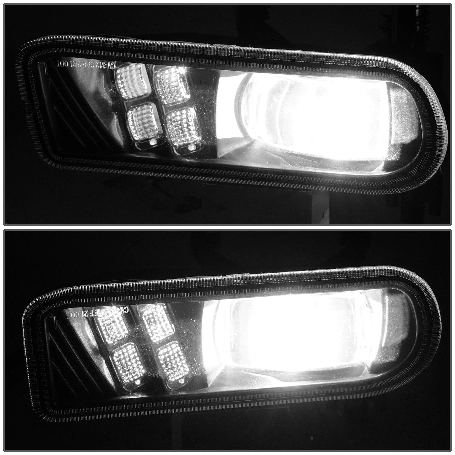 2X Black Smoked Projector Full LED Fog Lights for Silverado Suburban Tahoe (1999–2006)
