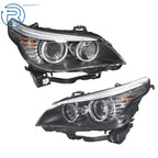 Set of 2 Black Halogen Headlights for BMW 528i (2008-2010)
