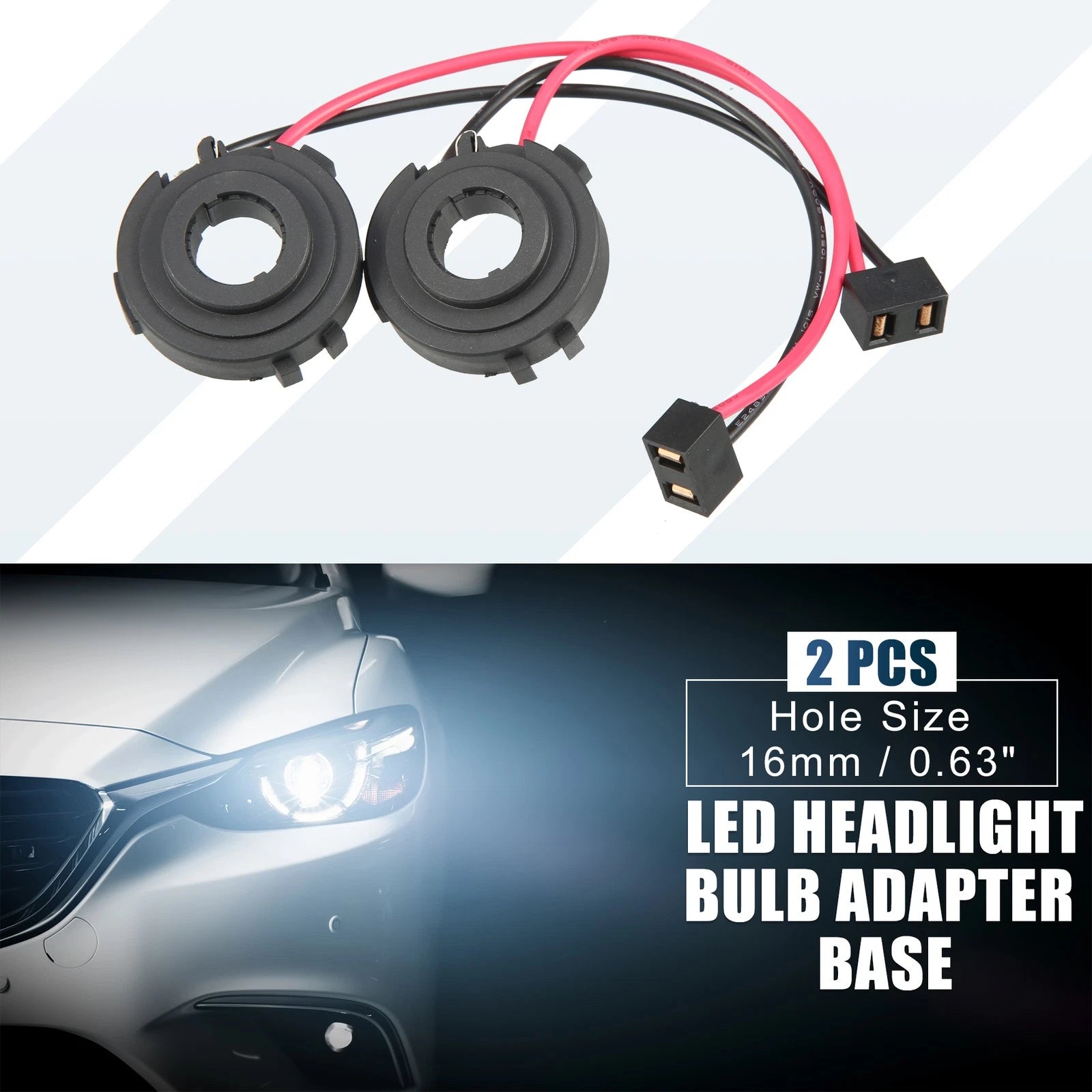 H7 LED Headlight Bulb Holder Adapter Socket for VW Golf 6/7 (2012–2020) - Pack of 2