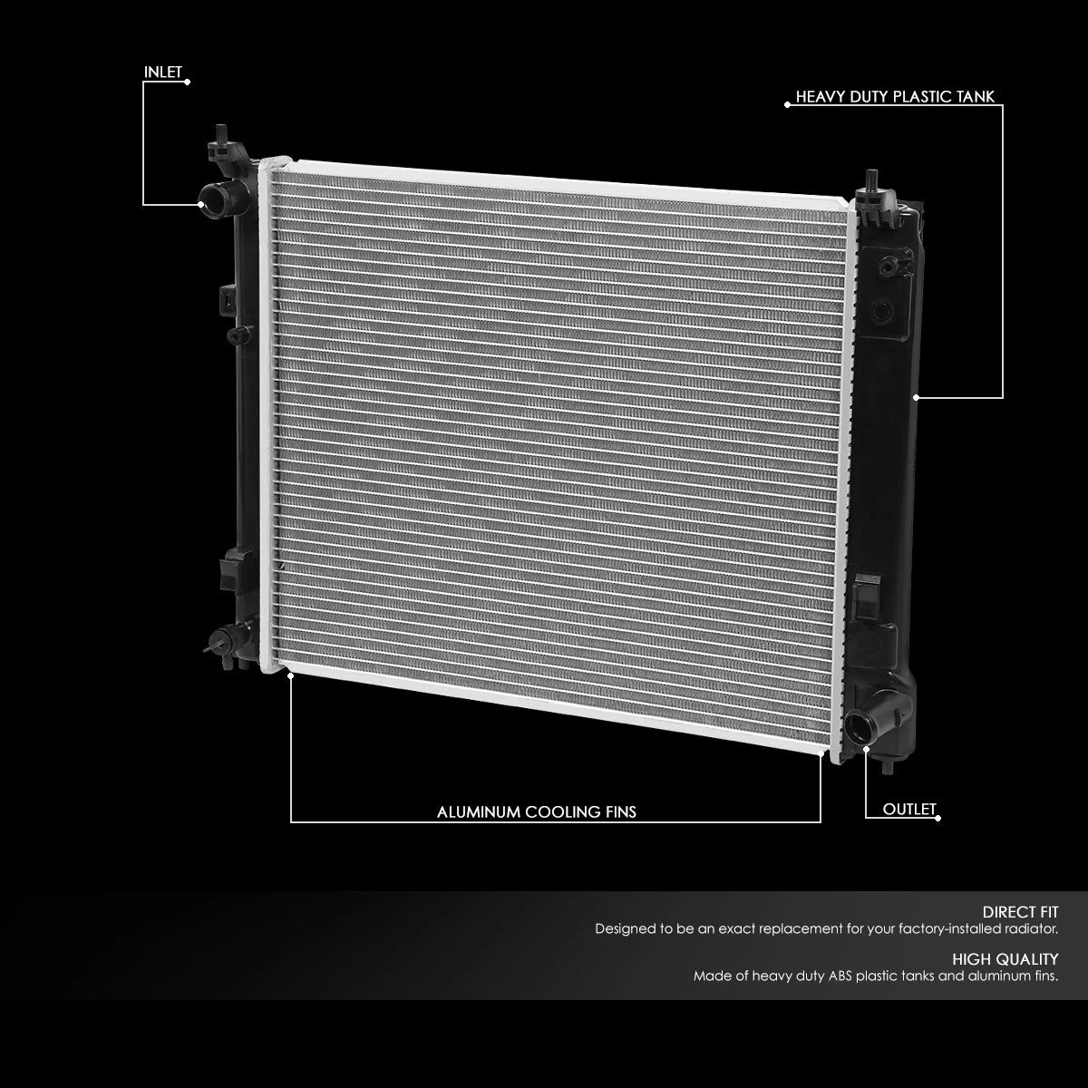 Aluminum Core Replacement Radiator DPI-13303 for Nissan Versa (2012–2019)