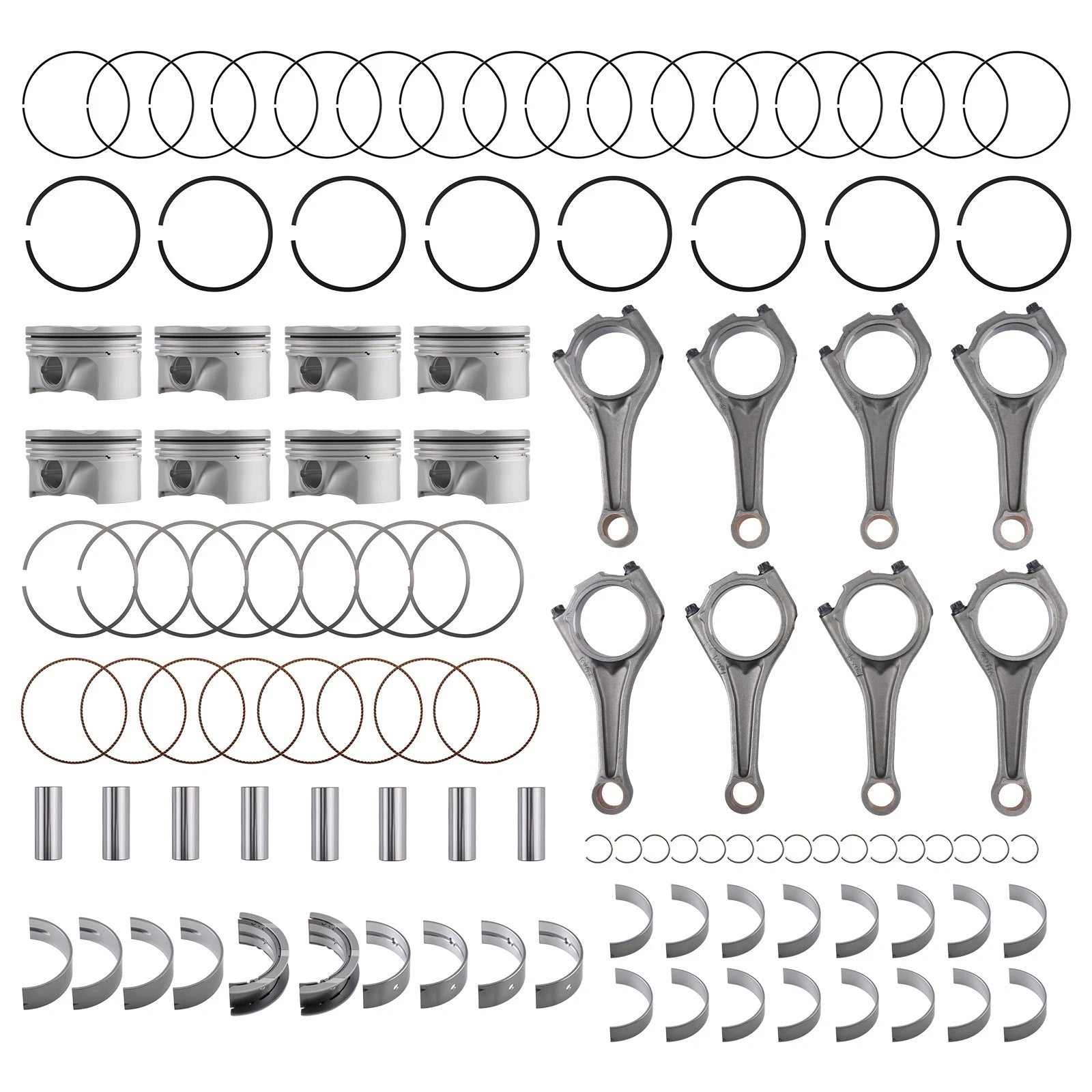 Piston Set with Connecting Rods Bearings for BMW 550i 650i 750i (2010–2017)