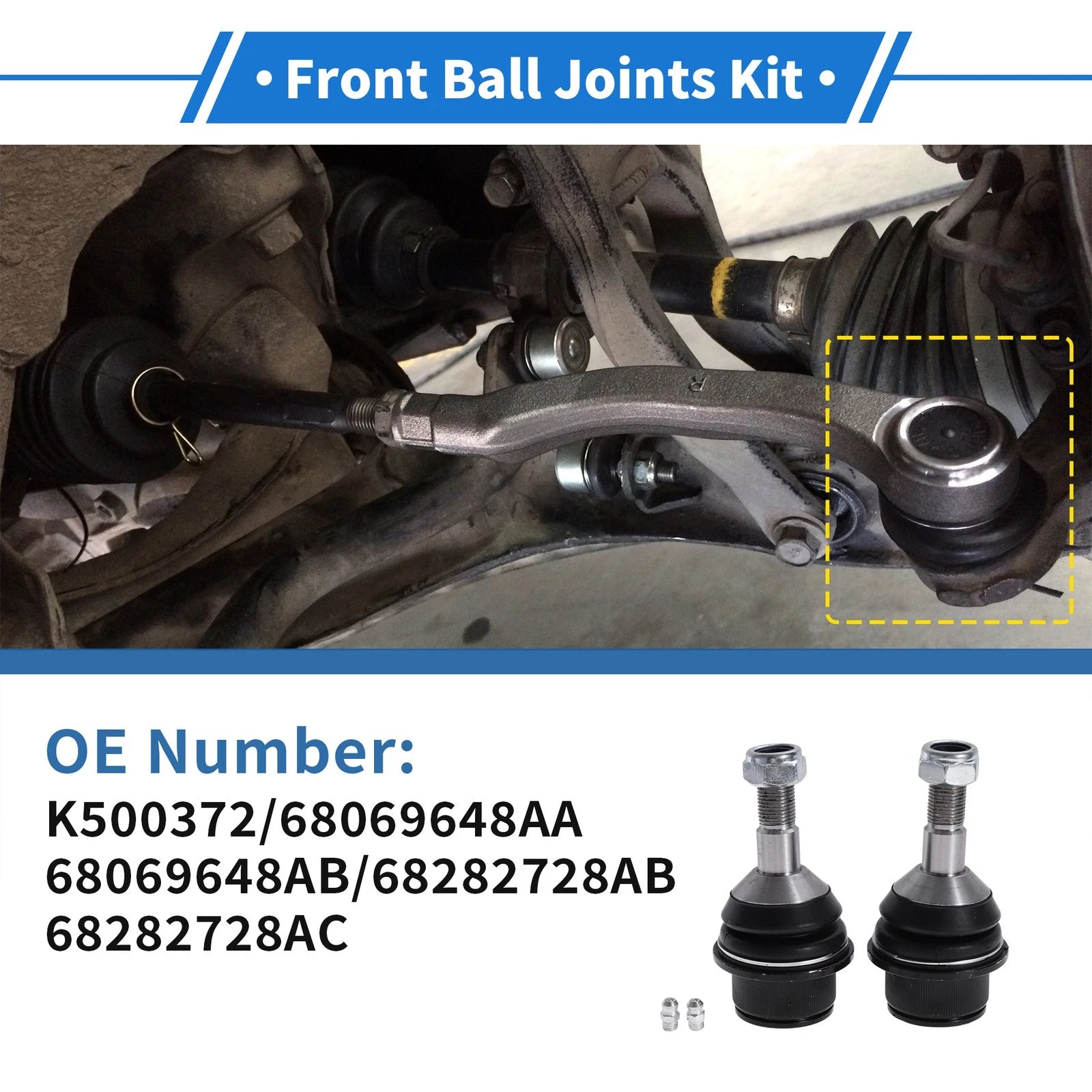 2X Lower Ball Joints for Dodge Durango (2011–2023) No.K500372