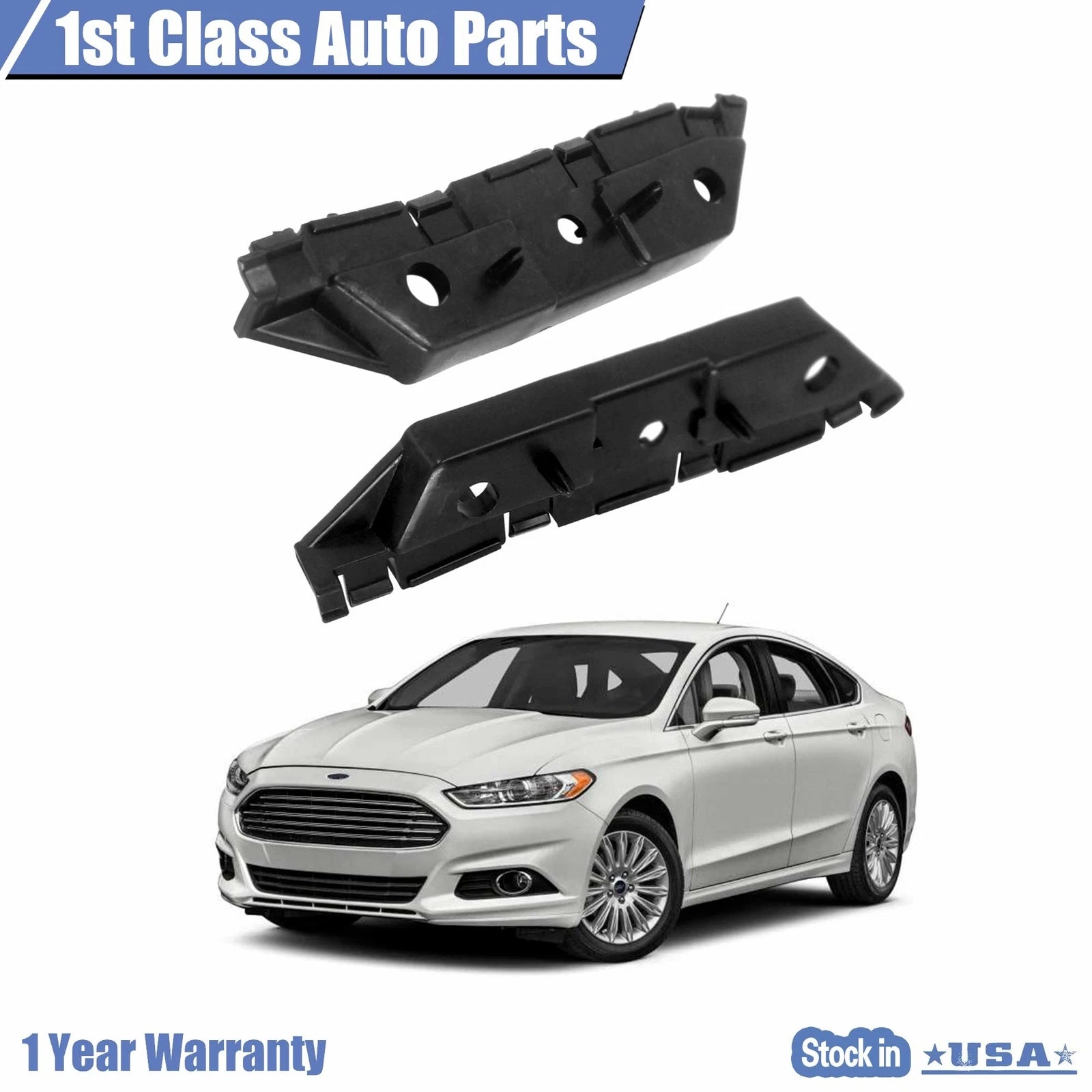 Set of 2 Front Bumper Bracket Retainers for Ford Fusion (2013–2016)