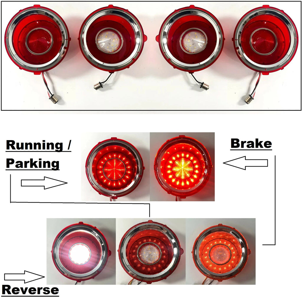 LED Brake Tail and Reverse Light with Trim for Chevy Camaro (1970–1973)