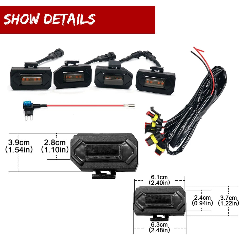 Set of 4 LED Front Hood Grille Lights for Toyota Tacoma (2020–2022)