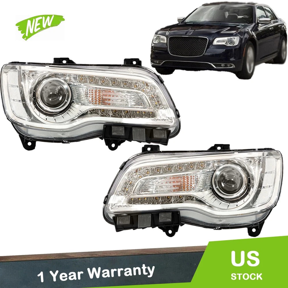 Halogen Headlights for Chrysler 300 (2018–2023) LH + RH Set
