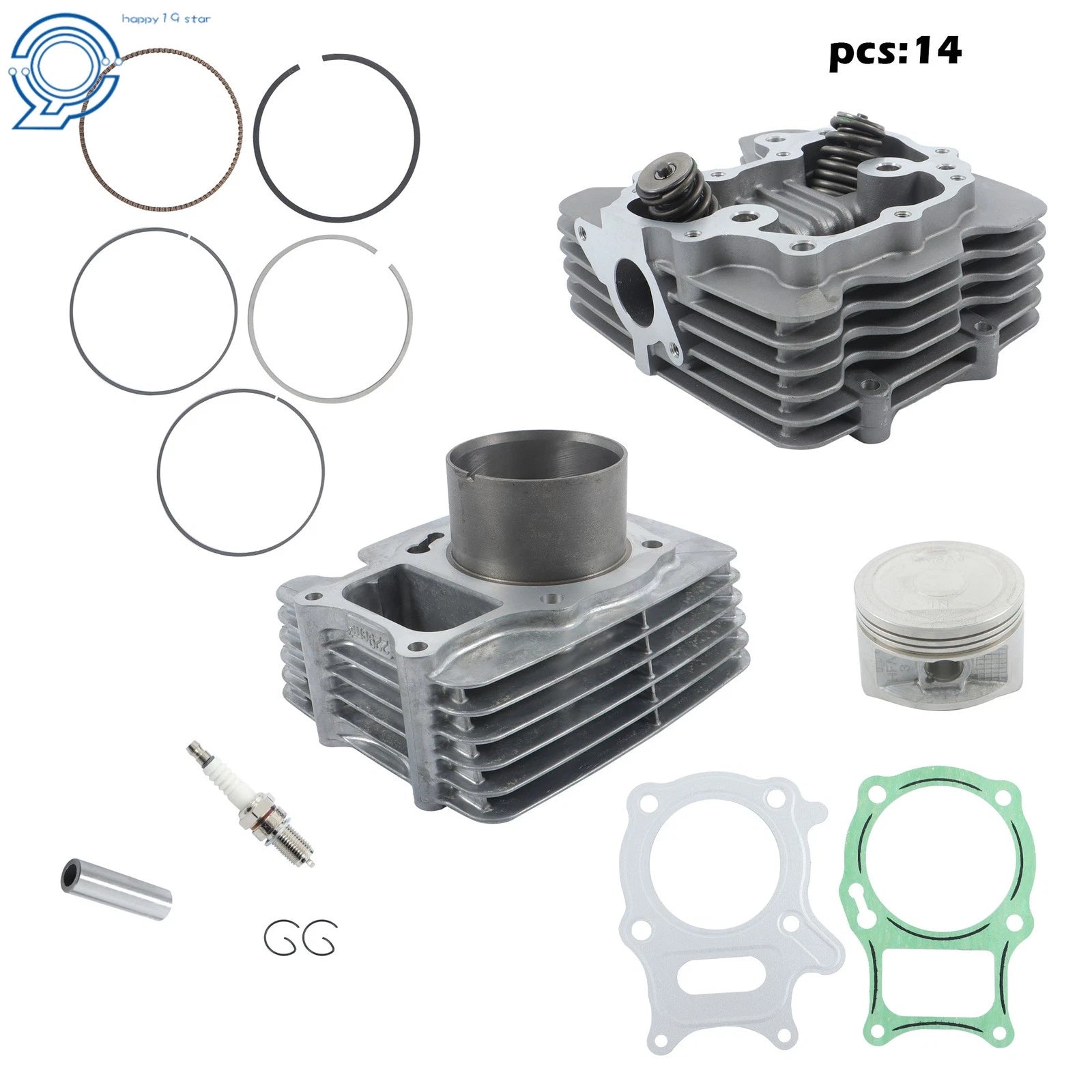 Cylinder Head Piston Kit for Honda Recon 250 TRX250TE/TM (2002–2014)