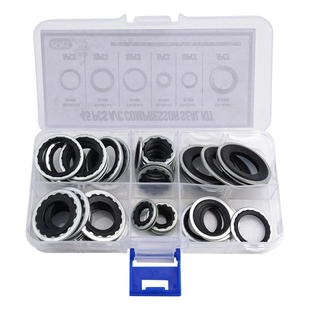 45-Pcs Air Conditioning Compressor Gasket Seal Repair Kit for Compatibility Car