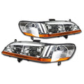 Chrome Housing Headlight + Amber Corner + Smoked LED Fog Light Kit for Honda Accord (1998–2002)